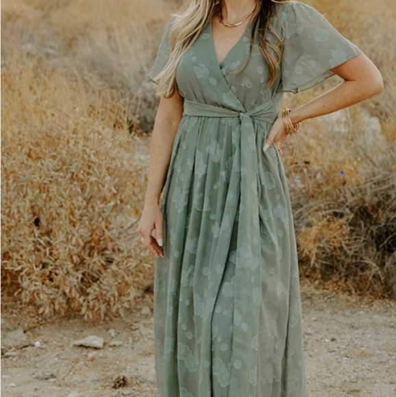 Baltic Born Sage Floral Maxi Dress - Picture 1 of 3